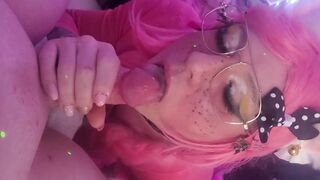 Watch this mature femboy deepthroat & swallow 2 loads in a cumshot frenzy! - 3 image