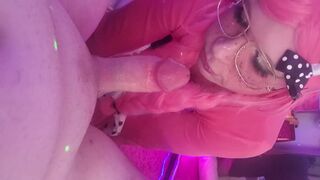 Watch this mature femboy deepthroat & swallow 2 loads in a cumshot frenzy! - 6 image