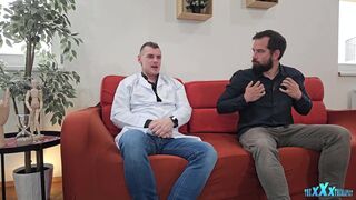 Karel C & Dominick Balta give Chrinic Nudist an uncensored deepthroat BJ - 2 image
