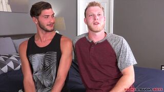 Benjamin Dover fucks bareback & sucks Justin Dean's big cock like a pro