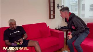 Stepdad's big black cock makes Nego Lu and her lesbian friend Arlete gag - 4 image