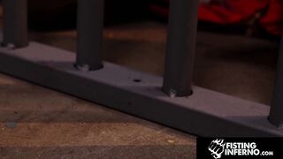 Watch as Ian Sterling and Matt Coven mercilessly fisting their pierced-up Ink-Uped subs in extreme standing fuck action! - 12 image