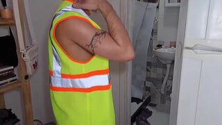 James Marte gets double-stuffed & raw by two horny service guys - 1 image