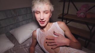 Sandro Jenner & Oliver Strelly take on Cute Sissy Crossdresser's monster cock in wild threesome - 5 image