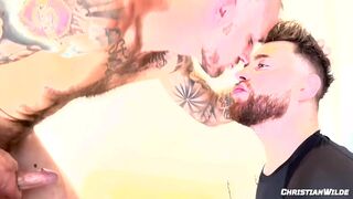 Christian Wilde's intense fuck with raw muscle guy ends in a deep throat & rimming session with Josh Moore - 5 image