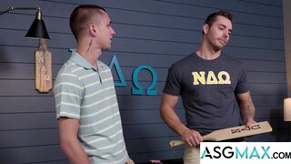 Carter Woods & Theo Brady team up to give a helping hand to stepbro's hard cock - 2 image