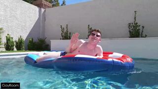 Xavier Aries & Damian Rose give epic anal BJ & blowjob in the pool - 1 image