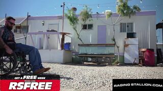 Colt Spence's massive dick slams the muscle-bound hunk in Raging Stallion - Watch him take a facial in Trailer Park Hunk! - 1 image