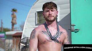 Colt Spence's massive dick slams the muscle-bound hunk in Raging Stallion - Watch him take a facial in Trailer Park Hunk! - 3 image