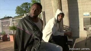 Devon Michael worships Thugzilla & Velcream's BBCs in rough interracial doggystyle action - 2 image