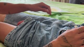 Ethan Lestray & Max Gen get off on playing phone games & getting their tight asses drilled hard