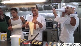Dakota Payne & Josh Moore get down and dirty with each other's asses & cocks in the kitchen