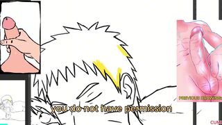 Naruto Gags on Luffy's Massive Cock with Intense Close-Up Gagging Action - 1 image