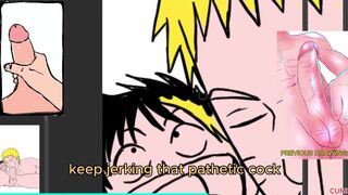 Naruto Gags on Luffy's Massive Cock with Intense Close-Up Gagging Action - 10 image