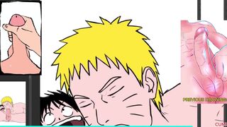 Naruto Gags on Luffy's Massive Cock with Intense Close-Up Gagging Action - 14 image