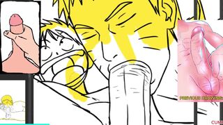 Naruto Gags on Luffy's Massive Cock with Intense Close-Up Gagging Action - 4 image