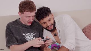 Watch me stop the game and pound my best friend's man while he's down for some raw anal action