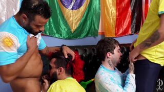 Dorn, Putao Karioca, Caio Barros, and Sodoma in wild interracial orgy! - 4 image