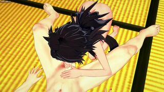 Tomioka Yaoi goes wild in a Japanese hentai with Uzui's massive cock - 2 image