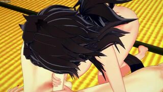 Tomioka Yaoi goes wild in a Japanese hentai with Uzui's massive cock - 4 image