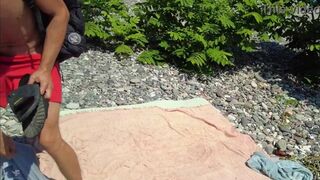 Falcon Al and Kit Belove take turns pounding a muscular body on the beach in rough POV action - 9 image