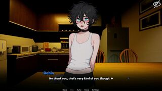 Femboy cosplays as his roomie and gives her a hard dick in this steamy hentai game - 12 image