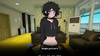 Femboy cosplays as his roomie and gives her a hard dick in this steamy hentai game - 13 image