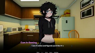 Femboy cosplays as his roomie and gives her a hard dick in this steamy hentai game - 14 image