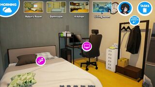 Femboy cosplays as his roomie and gives her a hard dick in this steamy hentai game - 5 image