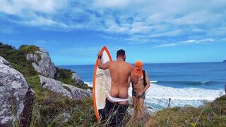 Ian Surfista's golden shower leads to a hot tourist's bareback ass-licking and cum-swapping session - 1 image