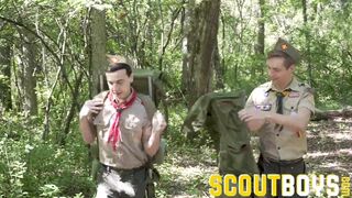 ScoutBoys - Scoutmaster gets fucked raw and sucked in wood by 2 scouts - 2 image