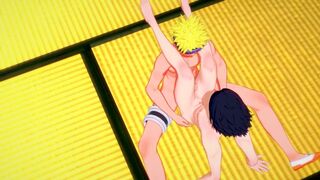Naruto Yaoi - Naruto x Sasuke Bareback Twice with creampie - 15 image