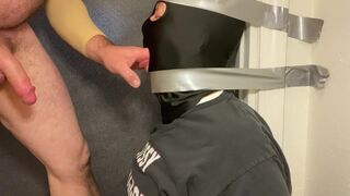 Immobilized faggot getting throat fucked by straight alpha - 2 image