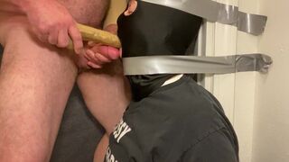 Immobilized faggot getting throat fucked by straight alpha - 3 image