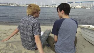 Blond Boy Jamie Ray Picks up a Horny Twink at the Beach - 2 image