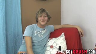 Twink gay Dillon Samuels receives blowjob while masturbating - 2 image