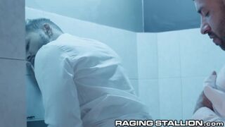 RagingStallion - Office Hunks Fuck Raw in Work Bathroom - 3 image