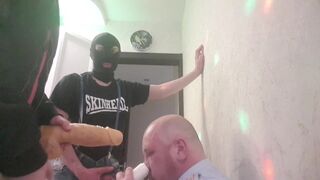 Another THREESOME with a RUSSIAN COP - VERY HARD THROAT fucking with BIG DICKS of TWO SKINHEADS - 15 image