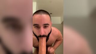Arab hairy bottom gives oral and gets fucked in public bathroom - 2 image